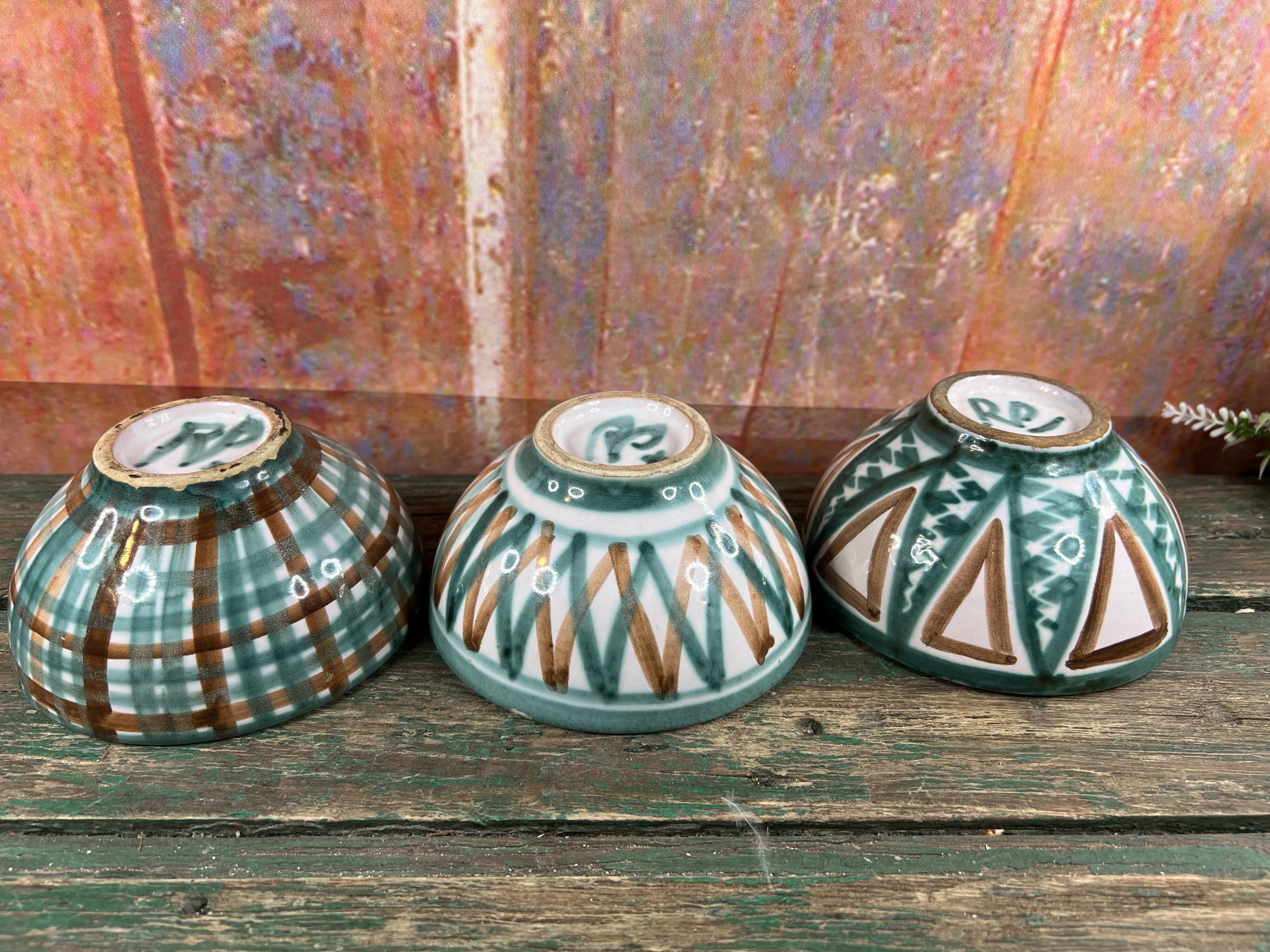 3 Robert Picault Vallauris bowls