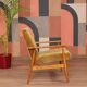 Scandinavian armchair golden velvet design by H.Lis
