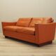 Orange leather sofa, Danish design, 1970s, production: Denmark