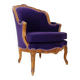 French bergere armchair - New mauve velvet upholstery