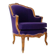 French bergere armchair - New mauve velvet upholstery