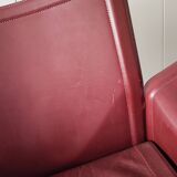 Bordeaux leather armchair by Tito Agnoli for Matteo Grassi, Italy