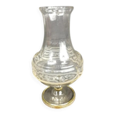Engraved glass vase on a pedestal