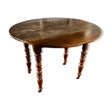 Table ronde à battant Louis Philippe en noyer
