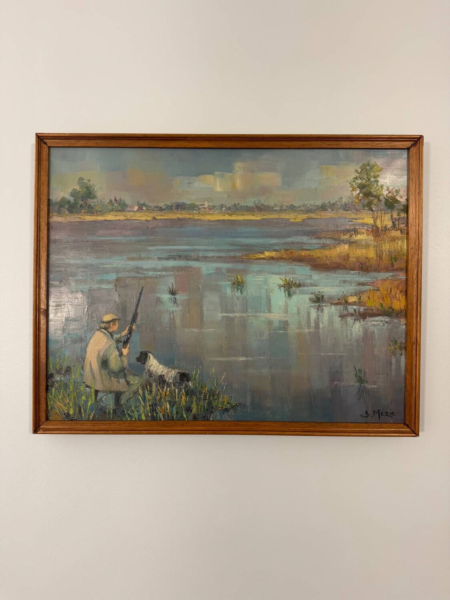 Tableau scène de chasse suzette mezie