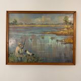 Tableau scène de chasse suzette mezie