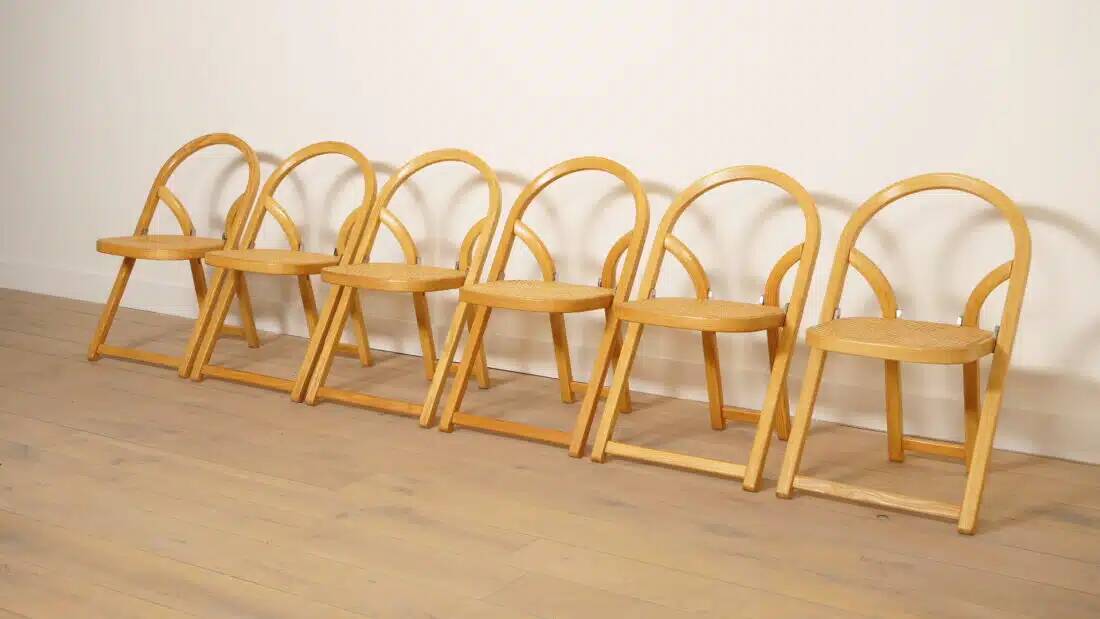 Set of 6 folding chairs | Arca | Gigi Sabadin for Crassevig