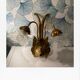 Vintage peacock bronze and pink wall light in glass paste