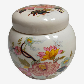English pot with Sadler lid with floral motif