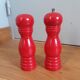 Pepper mill and turned wooden salt shaker