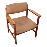 960s Scandinavian armchair – rosewood, leather, vintage