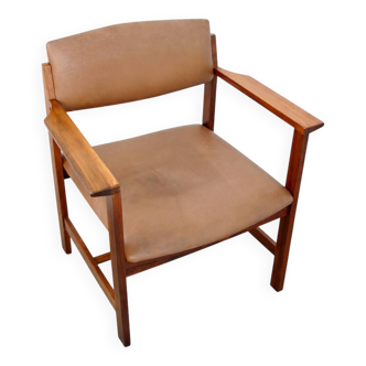 960s Scandinavian armchair – rosewood, leather, vintage