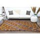 1970s Vintage Turkish Oushak Handmade Wool Cotton Orange Area Rug 160x263