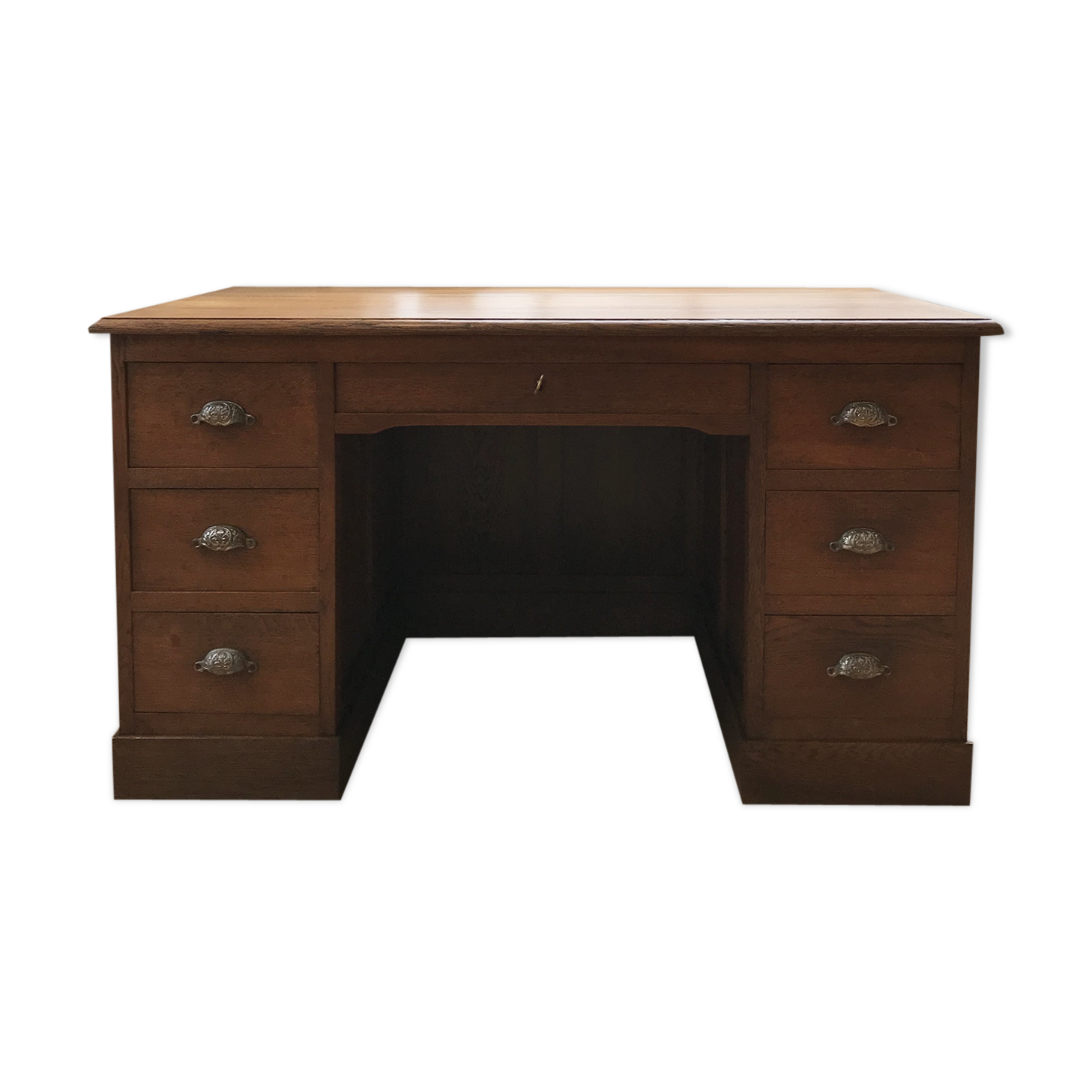 Desk with drawers in oak