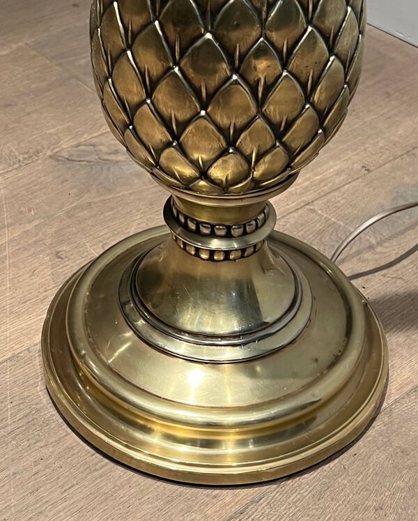 Lampadaire de parquet ananas en laiton