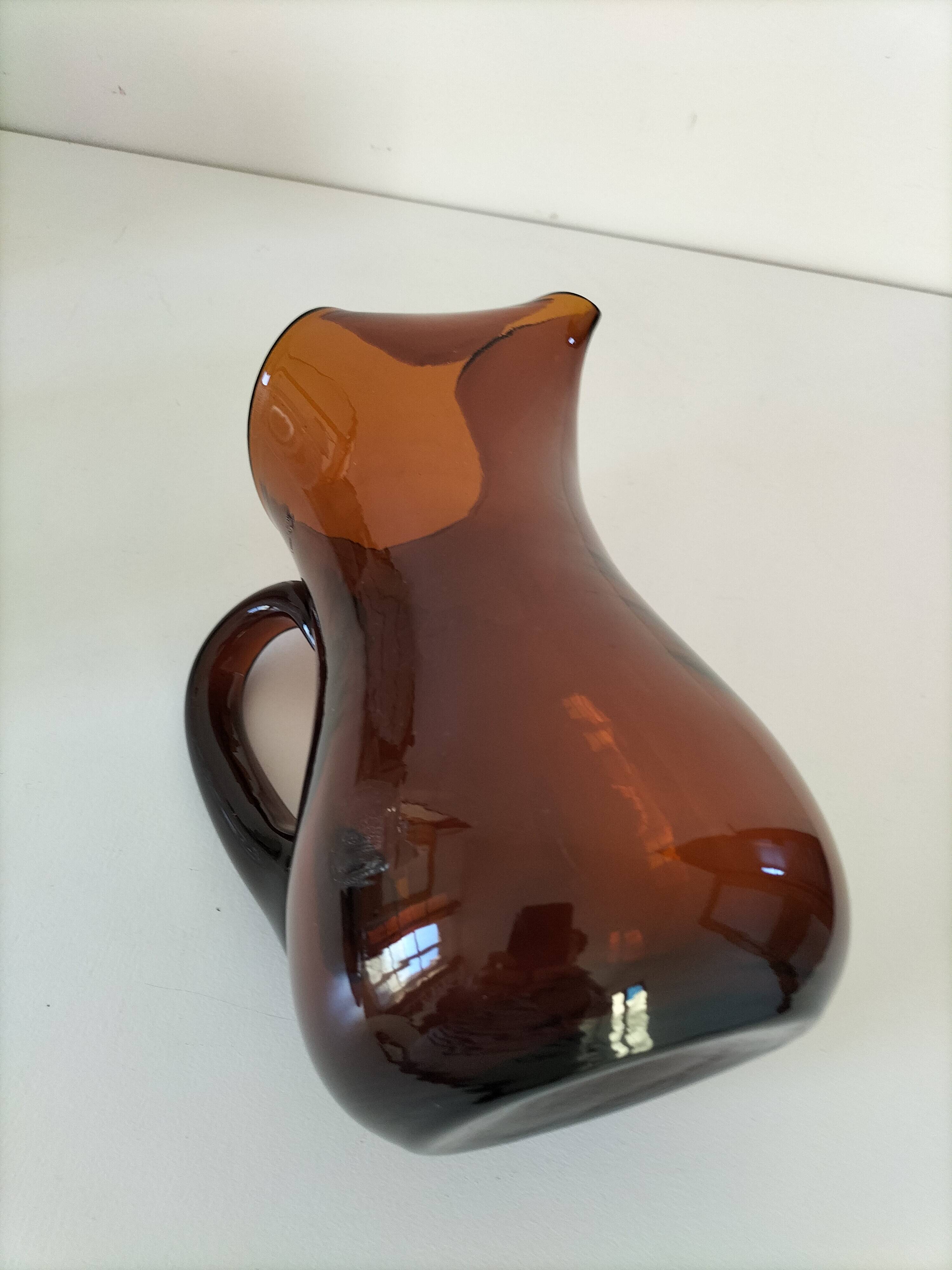 Vintage smoked glass pitcher