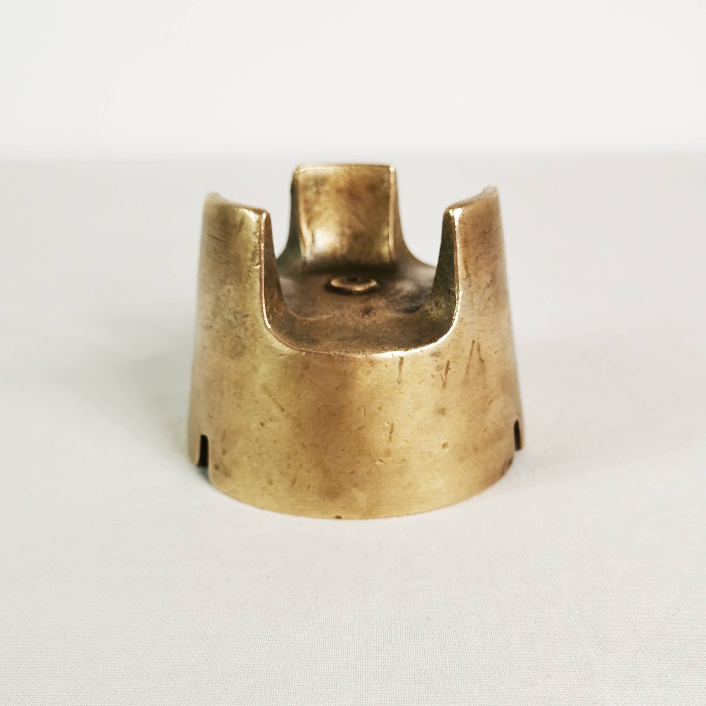 Modernistyczna popielniczka z mosiądzu, Dania, lata 70.