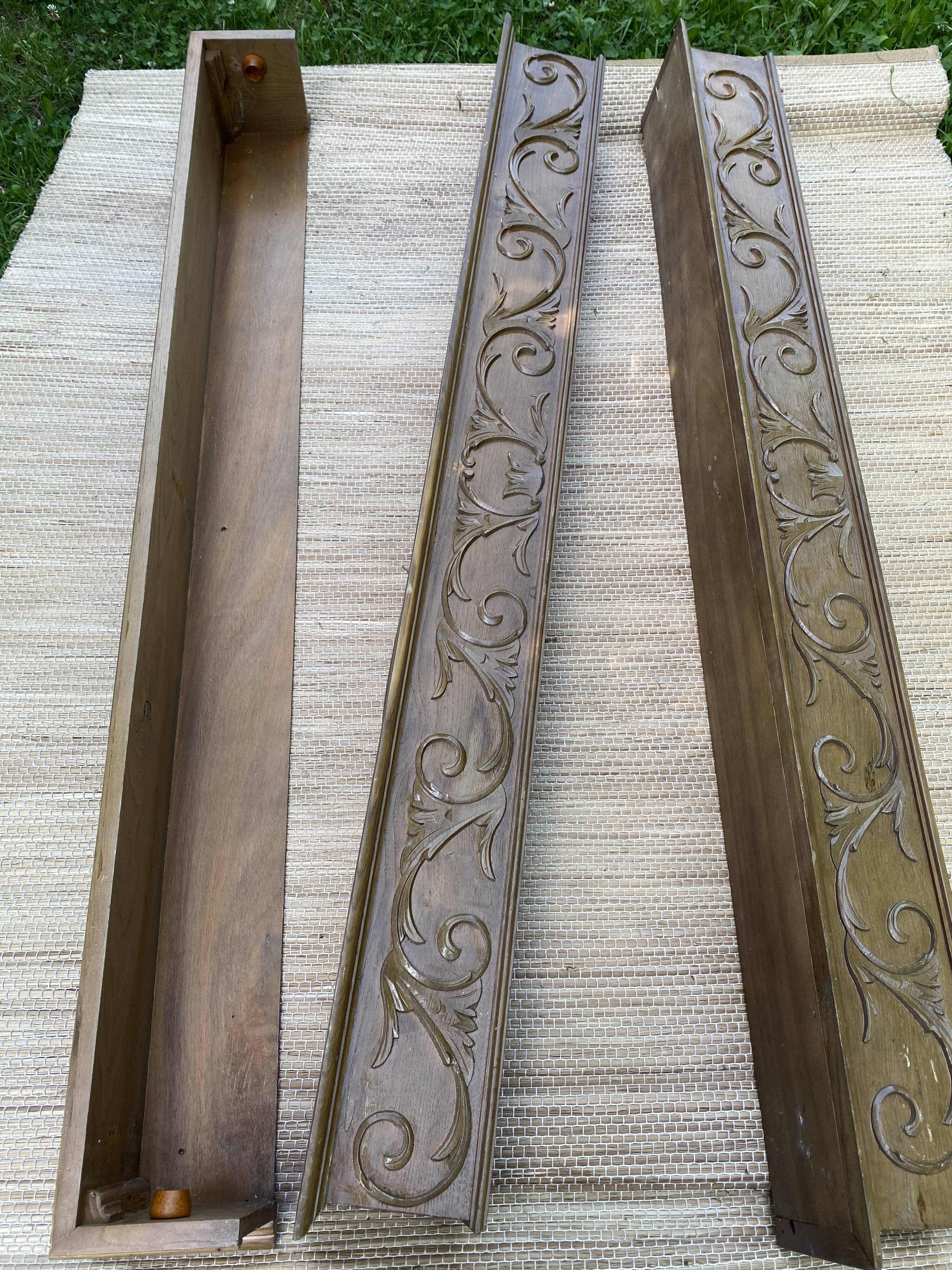 Old wooden curtain cover