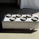 Set of 6 handmade ceramic deep plates in glazed beige D19.5 H4