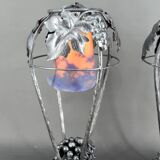 Pair of Wrought Iron Lamps, Vine Theme, Müller Frères, Art Deco, 1925