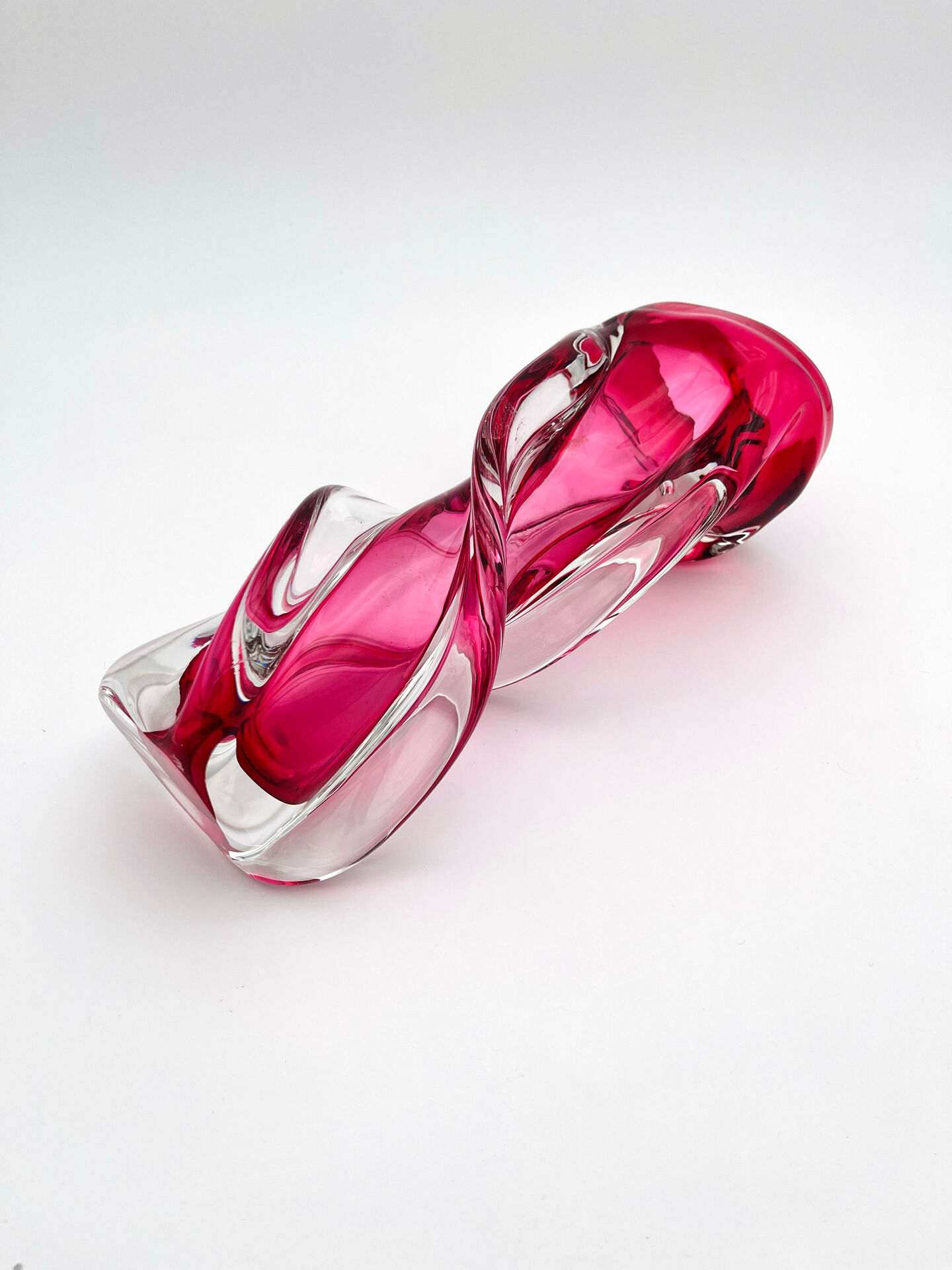 Twisted Murano Vase Sommerso Rose Italian Design 1960s