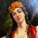 Orientalist painting the lemon merchant oil on panel nineteenth