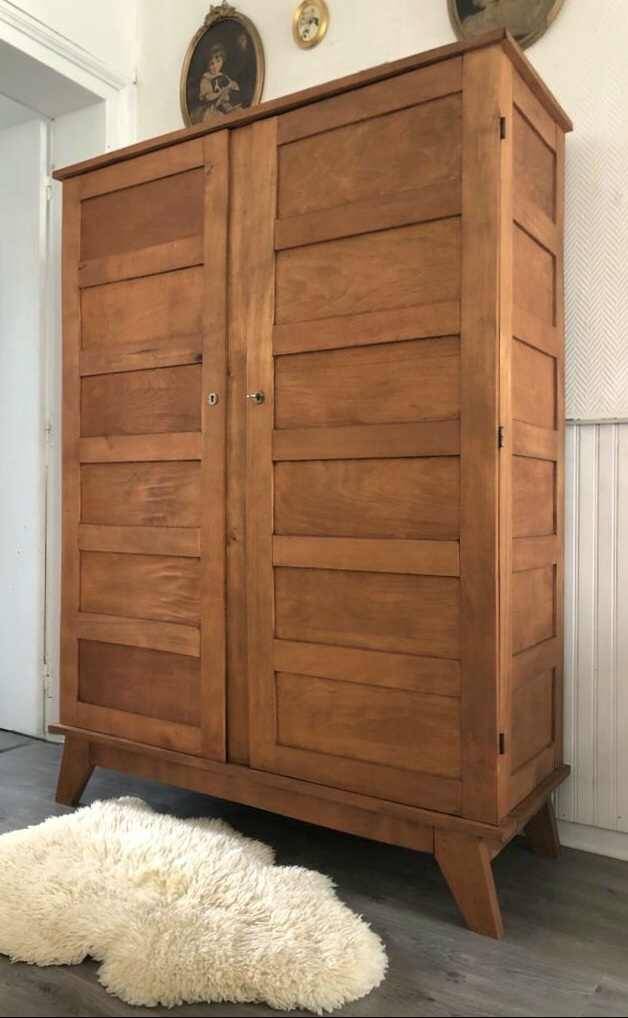 Vintage René Gabriel wardrobe, old furniture known as disaster victims