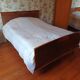 140 cm varnished wood bed from the 1970s