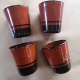 4 vintage glazed stoneware cup timpani