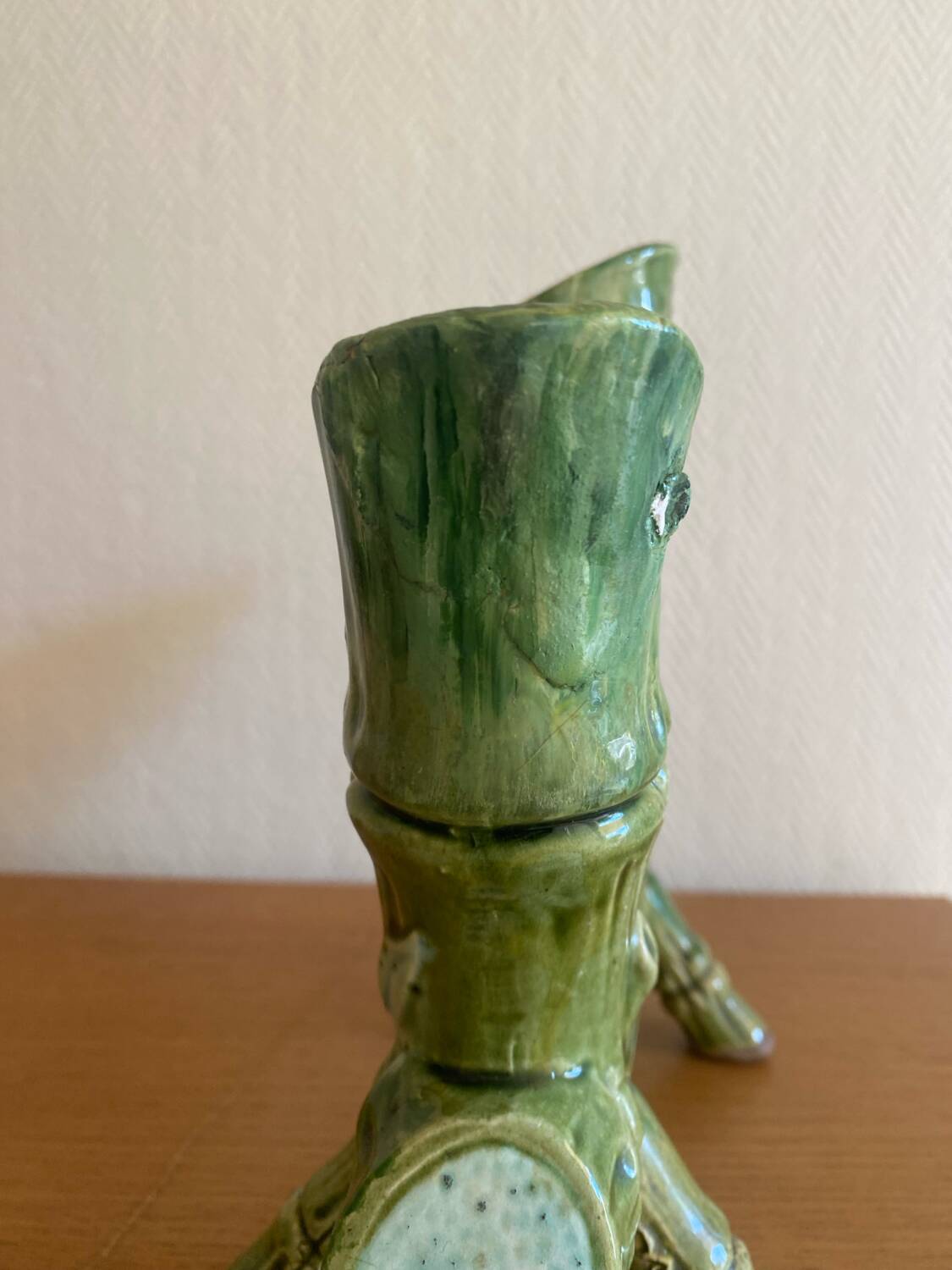Art Nouveau earthenware vase with bamboo decoration circa 1900