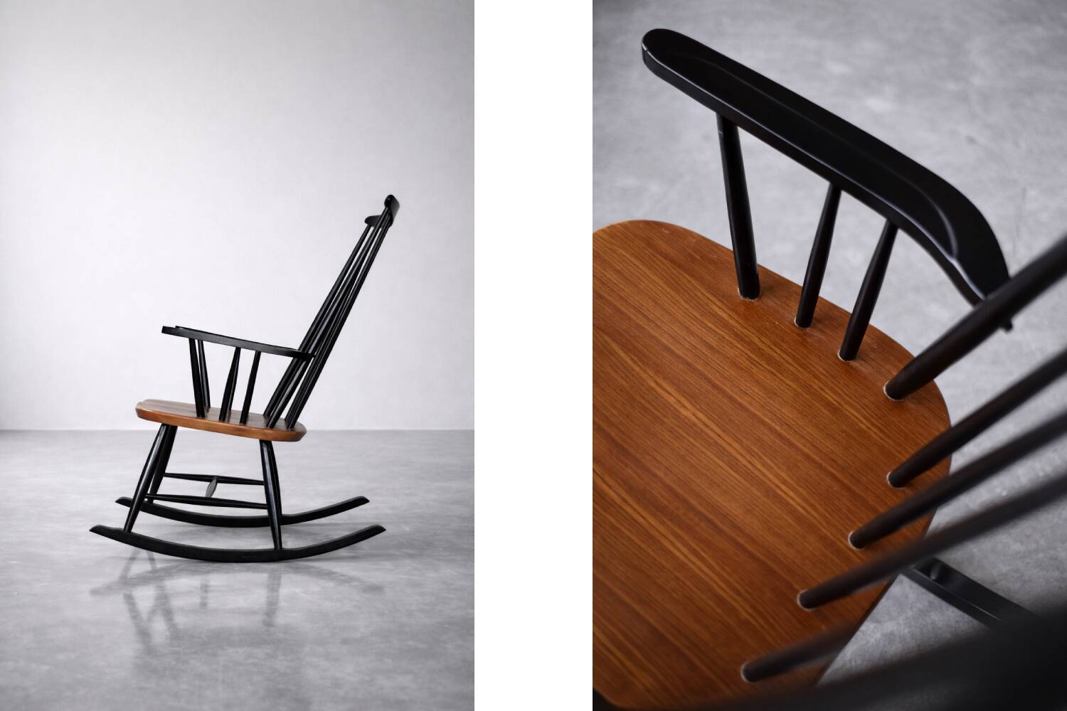 Vintage Mid-Century Finnish Modern Rocking Chair by I. Tapiovaara for Asko