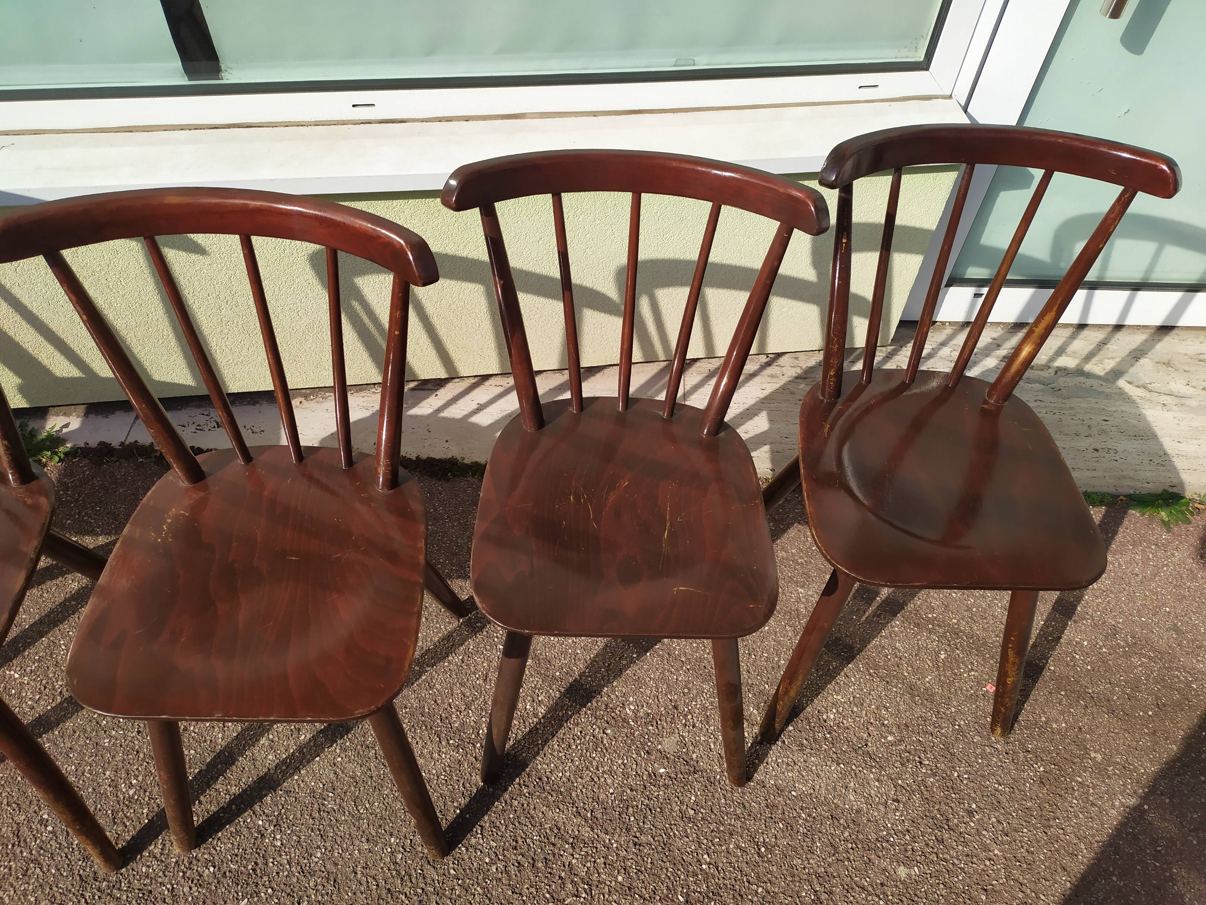 Set of 6 wooden bistro chair - vintage