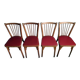 Set of four Baumann bistro chairs n°12 in solid beech and red skaï