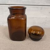 Vintage amber glass apothecary jar