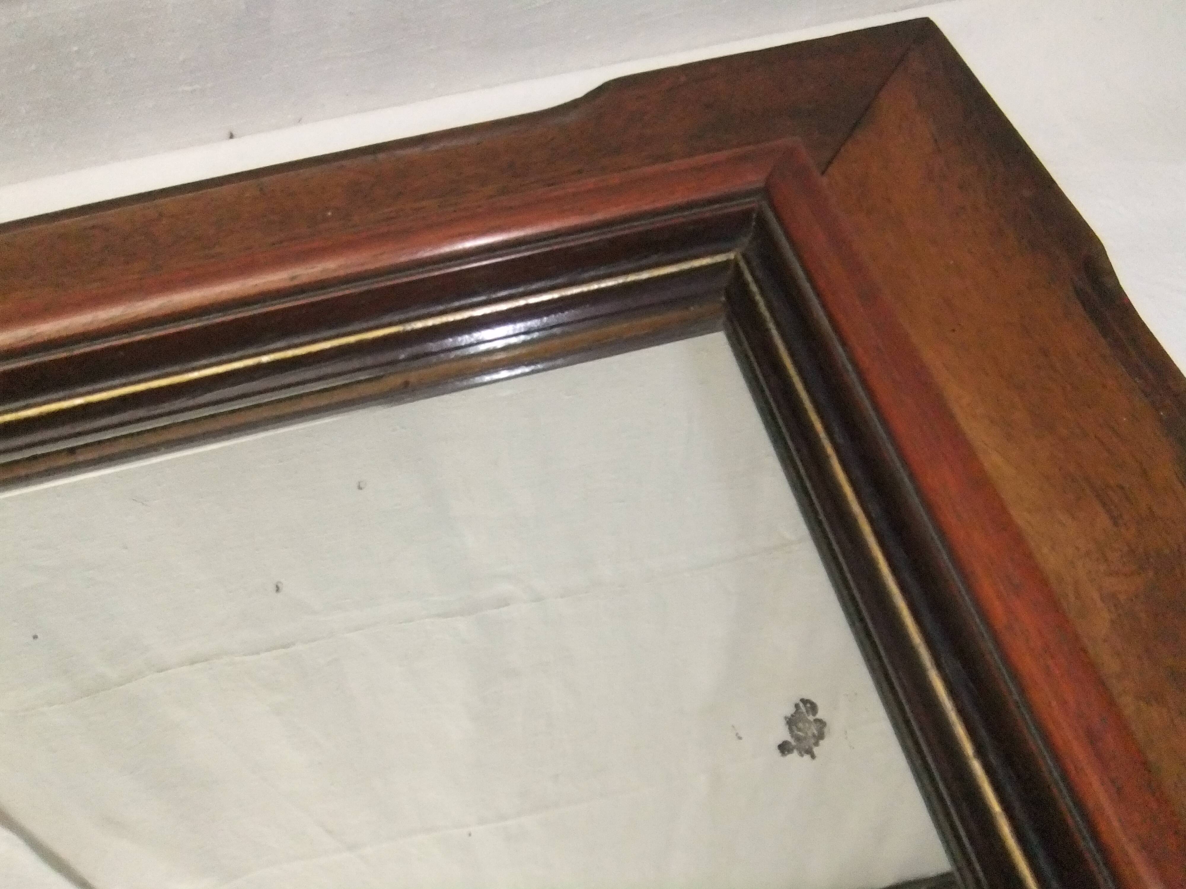 Louis Philippe 69cm silver-plated wooden mirror with gilded thread to hang