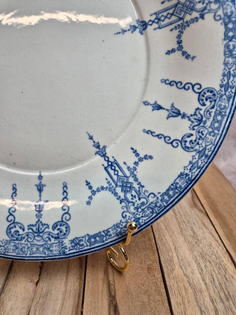 Old flat plate Gien 1860-1871 – blue earthenware decoration – 19th century