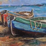Peinture à l'huile sur bois marine