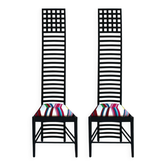 Mid-Century Modern Mackintosh "292 Hill House 1" Italian Pair of Ashwood Chairs