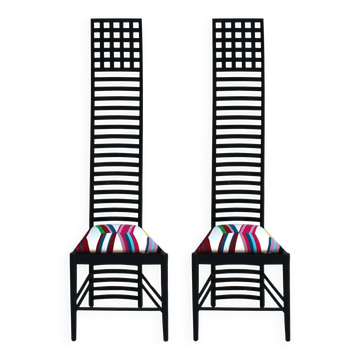 Mid-Century Modern Mackintosh "292 Hill House 1" Italian Pair of Ashwood Chairs