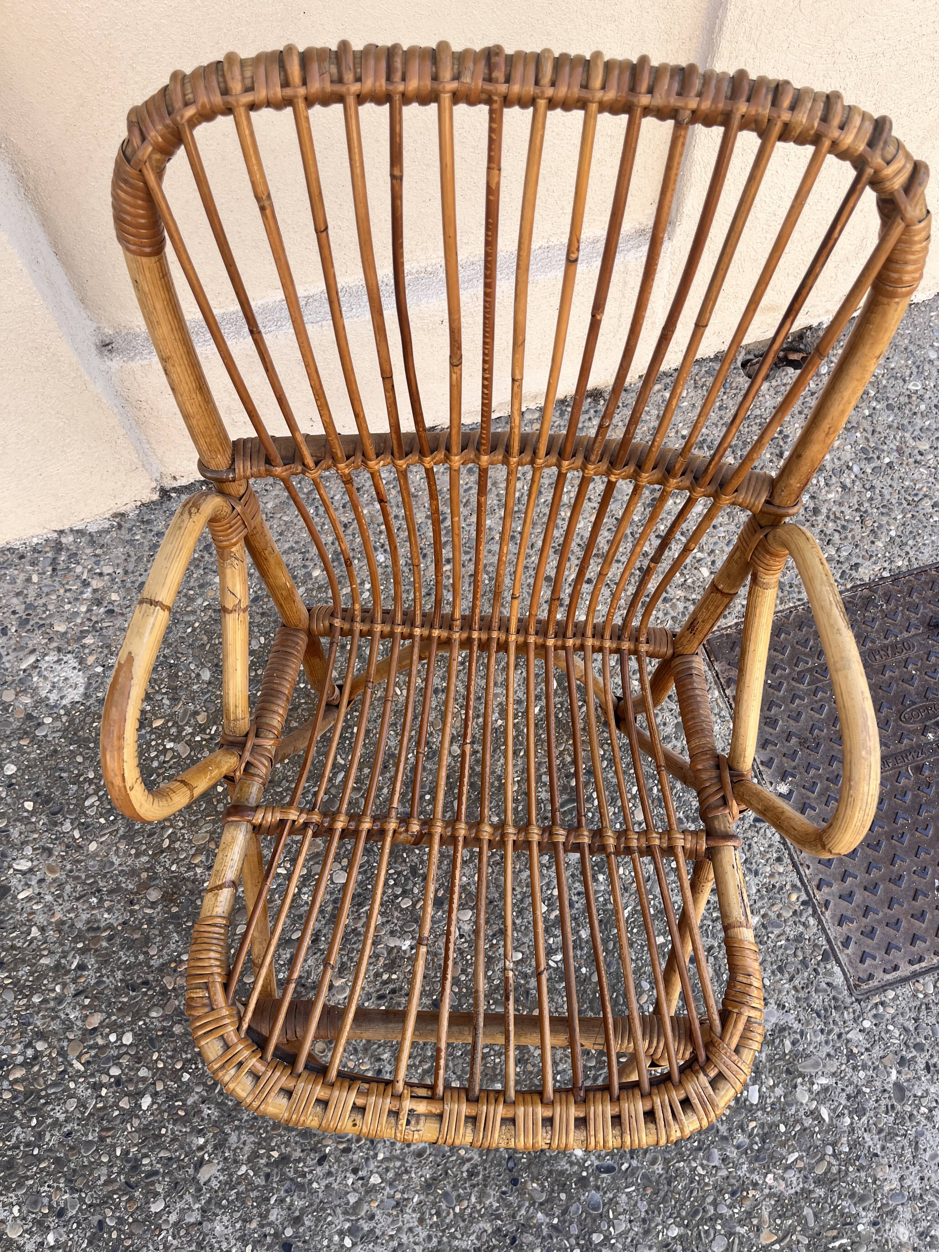 vintage rattan chair 1960