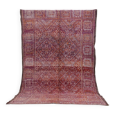 Tapis marocain vintage violet 187 x 296 cm, tapis en laine fait main berbère bohème