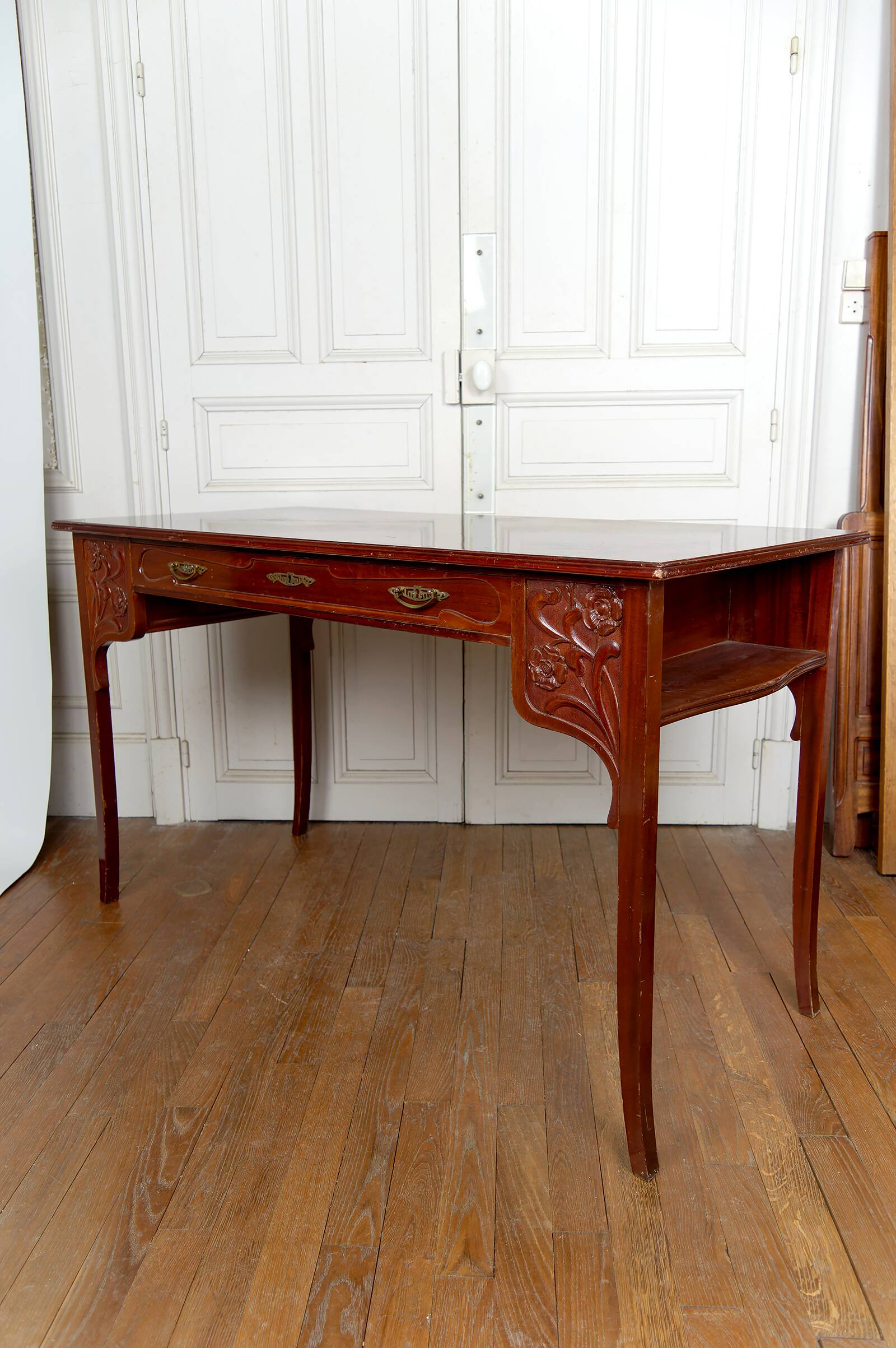 Art Nouveau / Jugendstil Desk, Carved Mahogany, Germany, Circa 1910
