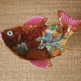 Colorful ceramic fish handcrafted pottery handmade retro kitch hand painted