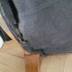 Antique wooden and velvet ottoman stool