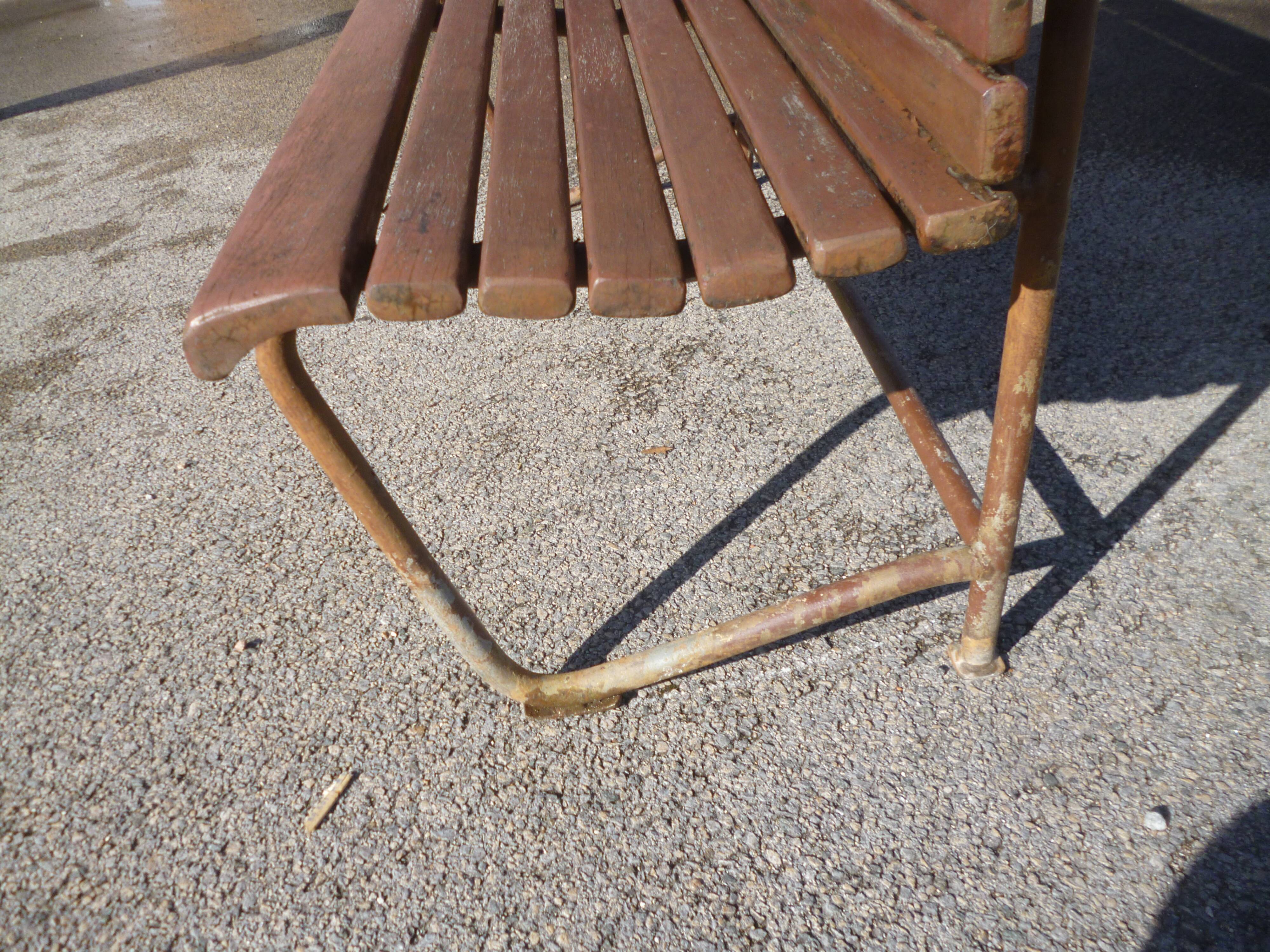 Barge bench in wood and iron