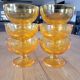 6 orange glass ice cream cups