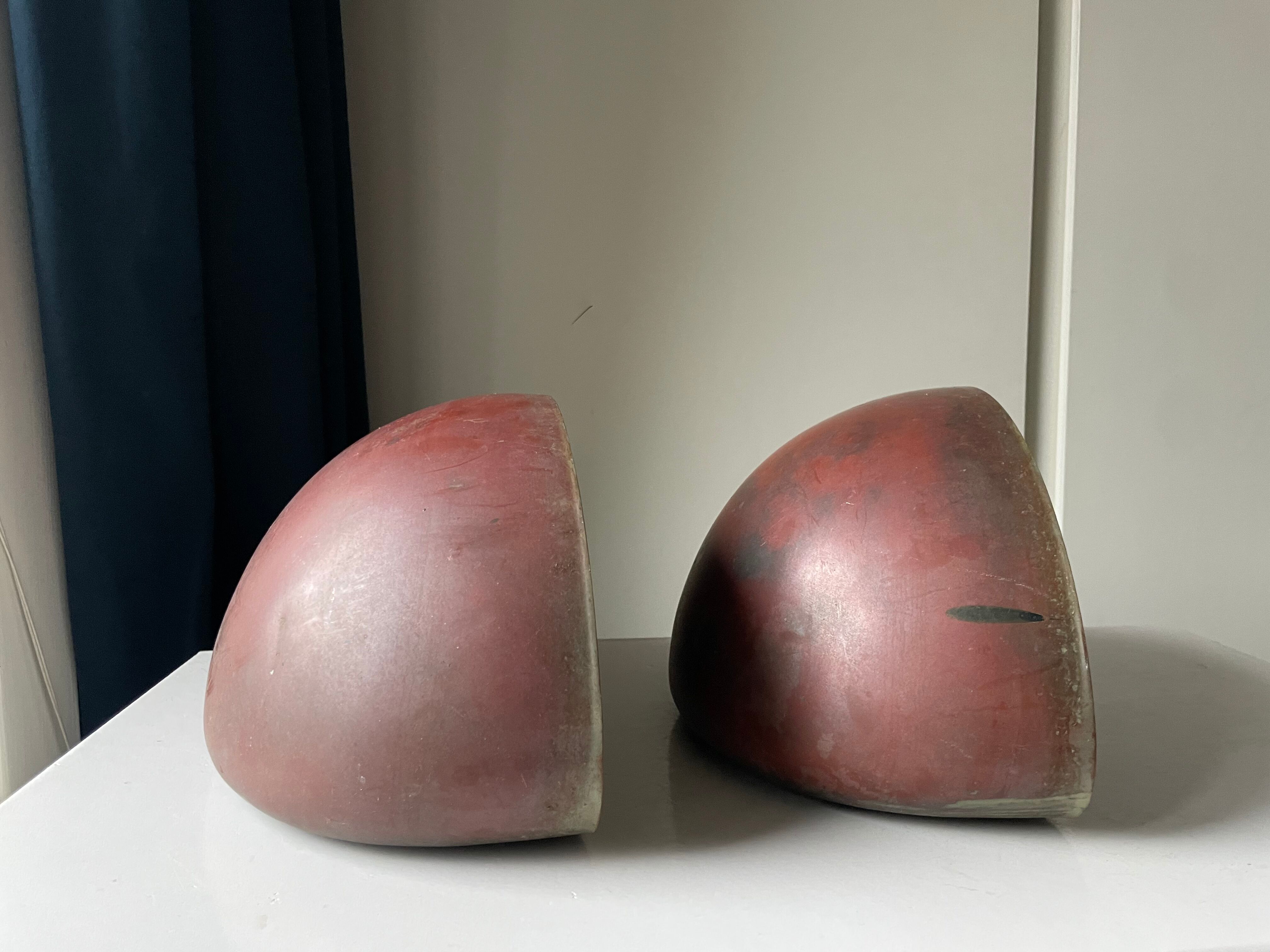 Pair of danish copper vintage outdoor wall lamps