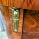 Old oval bedside table in rosewood marquetry Louis XV style
