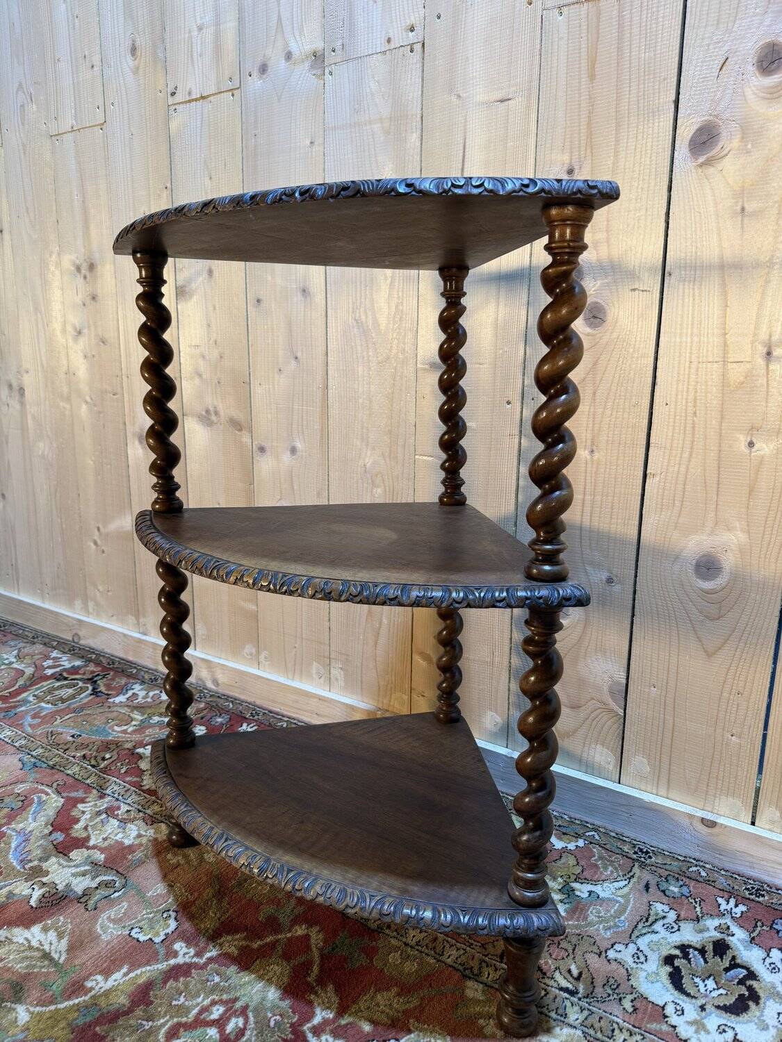 Small corner shelf in walnut
