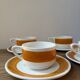 4 Luneville cups and saucers, Florence model, vintage